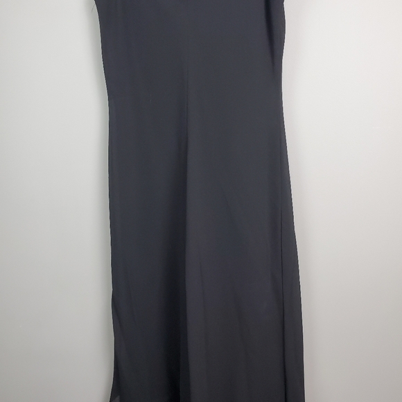 Jessica McClintock Bridal Black Asymmetrical Hem Beaded Strap Dress Vintage 6 - Picture 11 of 12